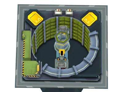 isometrical WareHouse platform upgrade 03 Low-poly 3D model