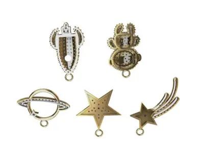 dijes- Colgantes paquete de 5 espacio -v- 3D print model