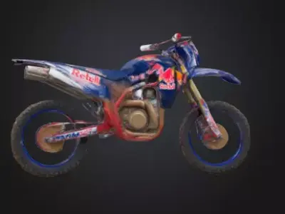 RED BULL LIVERY DIRTBIKElow poly  Low-poly 3D model