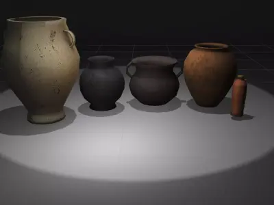 Vase Pack Low-poly 3D model