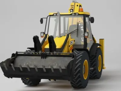 Tractopelle JCB  Low-poly 3D model