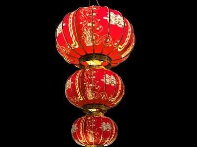 Chinese Red Lantern 3D model 52