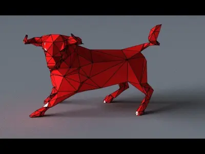 red bull lowpoly 3D print model Low-poly 3D model