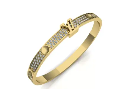 Louis Vuitton Pave Diamonds bangle 3D model