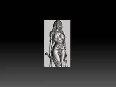 Queen Cleopatra relief  STL model for cnc curving and  printing 3D print model