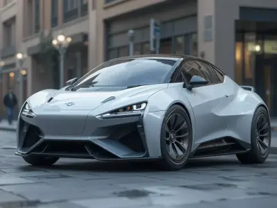 Compact Futuristic Car 3D Model  Low Poly  PBR Low-poly 3D model