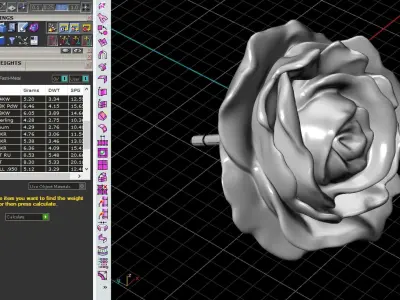 Peony earrings studs 3D print model