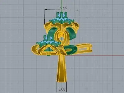 Twisted Earring Ring Set 2425 3D print model