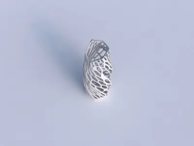 Vase twisted arc hexagon with faceted organic lattice 3D print model