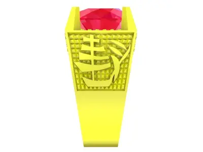 Luxury Oval Gemstone Men Ring Jewelry Model 4456 3D print model