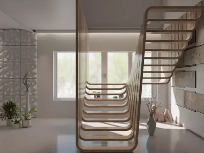 PARAMETRIC STAIRCASE-2 Low-poly 3D model