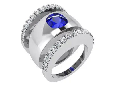Cushion Cut Band Set 4210 3D print model