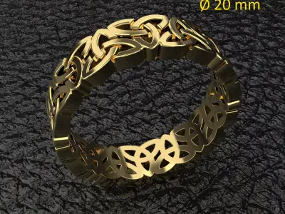 Celtic knot mens ring 20 mm 3D print model