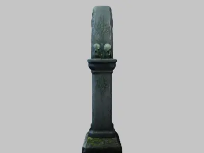 Old Stone Grave with Celtic Knot Low-poly 3D model