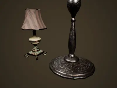 Antique Lamps - PBR Game Ready Low-poly 3D model
