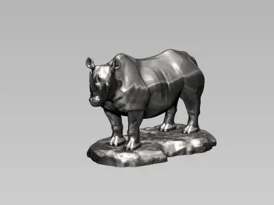 rhinoceros bust rhinoceros sculpture  3D print model