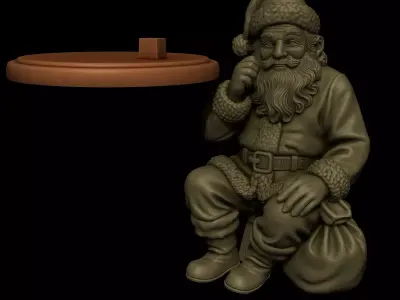Vintage Classic Santa Claus Statue 3D print model