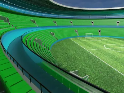 Football Stadium  Low-poly 3D model 3