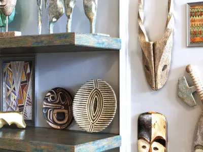 35 decoration object set 100 africa art style 3D model