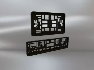 Blank License Plate Low-poly 3D model