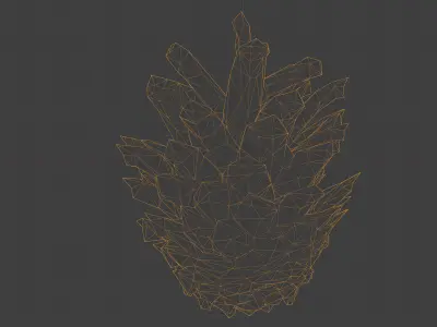 Photorealistic 3D scan of pine conifer cone Low-poly 3D model