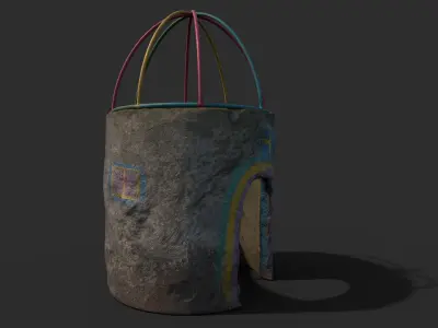 Old Concrete Ring for Soviet Playground Low-poly 3D model