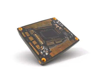 Gold Circuit Board model pack Low-poly 3D model