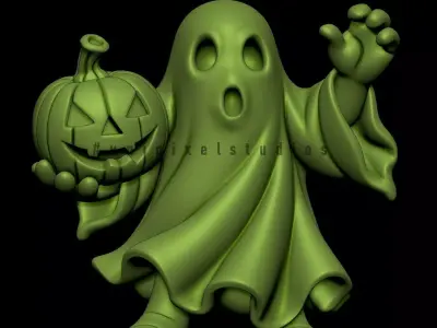 Spooky Ghost 3D Halloween STL 3D print model