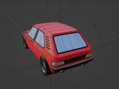Low cartoon poly car model  Low-poly 3D model