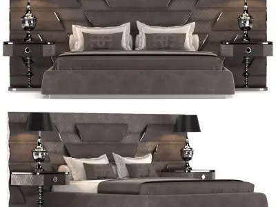 Botega silver bed by elve luxury 3D model