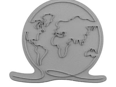 World Map Neon Sign 3D model buy