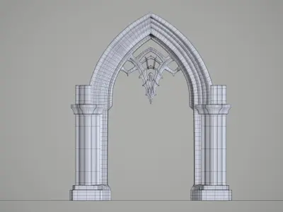 Highpoly Gothic Portal - type 1 3D model
