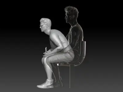 spectator at sports stadium boy 3 3D print model