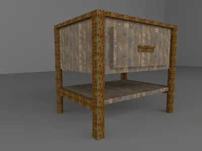 Nightstand bedside table with drawers Low-poly 3D model