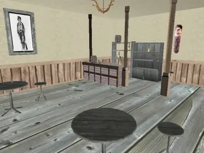 Western saloon lowpoly Free low-poly 3D model