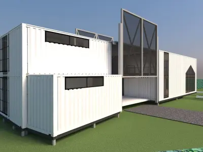 CONTAINER HOUSE BAKED 3D model