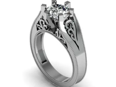 solitaire ring Free 3D print model