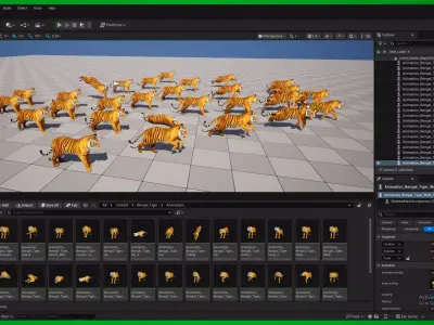 Bengal Tiger Low-poly 3D model