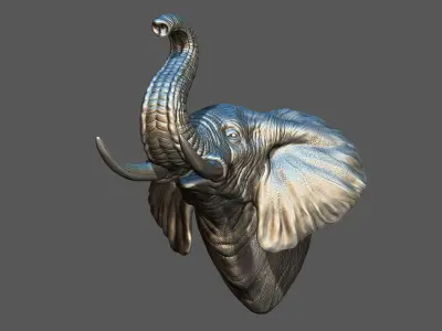Elephant raised its head 3D print model