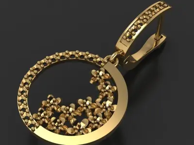 earring jewelry flower 3D print model