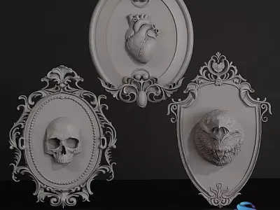Gothic Wall Frame Set - 20cm STL - Commercial License 3D print model