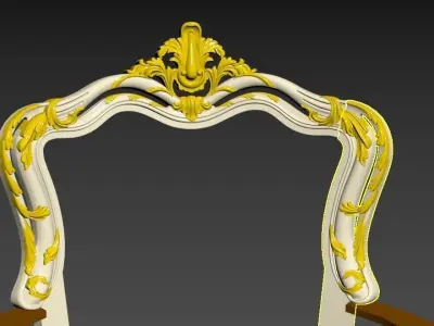 Armchair ornate chair Low-poly 3D model