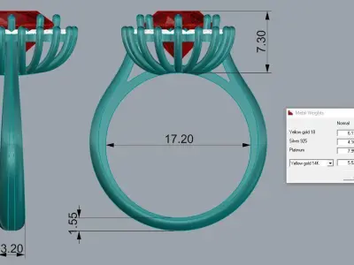 Jewelry Ring Gold 3D print model
