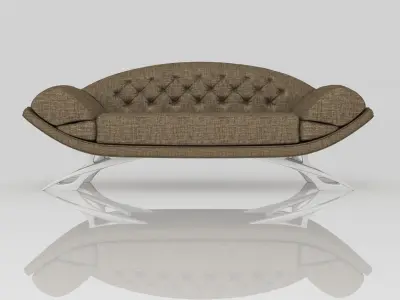 Sofa 3d model modern with chrome legs 3D model