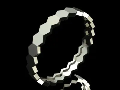 Luxury Hexagon Honeycomb Golden Band Ring 3D print model