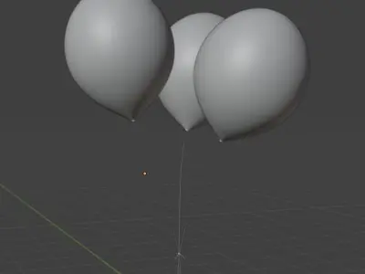 3D Luxury Editable Color Balloons with Blender File 3D model