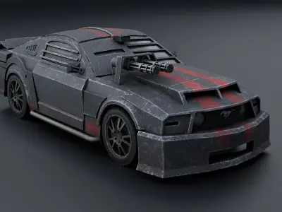 Death Race Car Low-poly 3D model