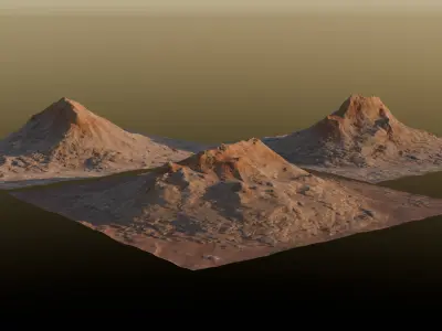 Trio Mountains Free 3D model
