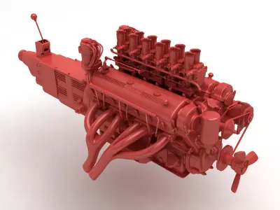 Ferrari 400 Superamerica Engine - 4 liter 3D model