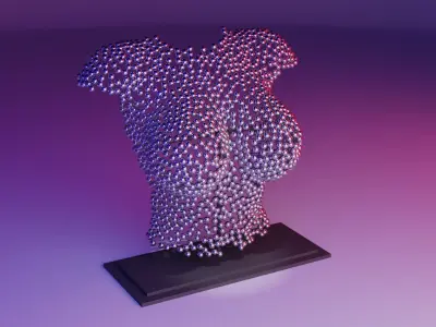 Woman bust metal art 3D model